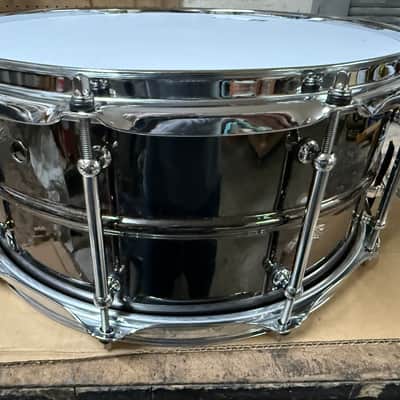 Pork Pie 14x6.5"BOB" Black Brass Snare Drum 2000s - Black brass image 4