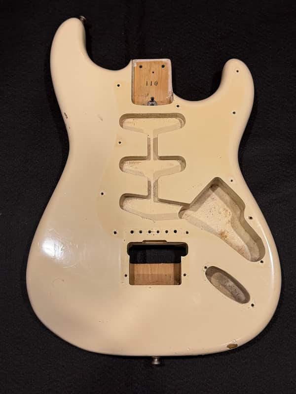 Vintage 1983 Squier Stratocaster Japan White - SQ Series 70s MIJ Body Routed for Kahler 2300