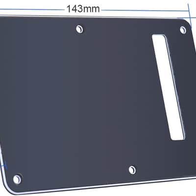 Pickguard Tremolo Cavity Cover Backplate Back Plate 3Ply for Style Electric Guitar Black image 2