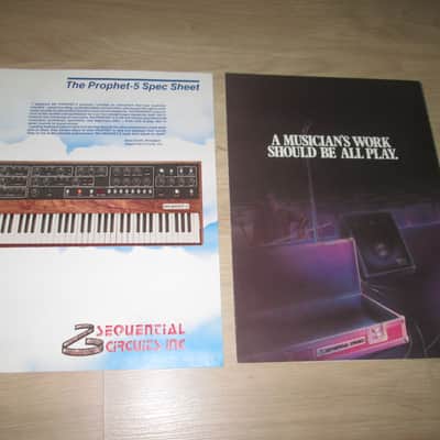 Sequential Circuits Prophet-5 Brochure + Prophet T8 Catalog - Original Vintage Synthesizer Brochure's image 1