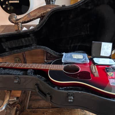 Gibson Slash Signature J-45 Vermillion Burst Left Handed image 9