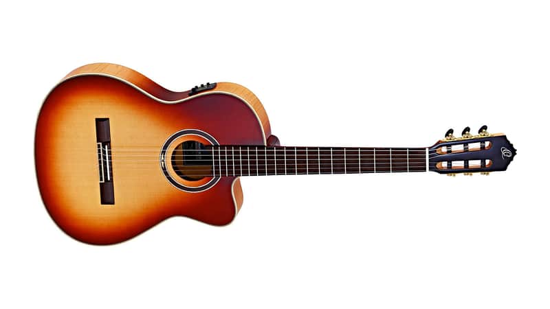 Ortega Honey Suite C/E Classical Nylon String Guitar W/ Cutaway 2017 Honey Burst image 1