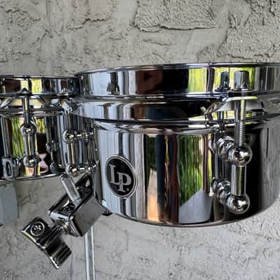 Latin Percussion LP845-K Mini 6/8" Timbale Set with Mount 2010s - Chrome over Steel image 6