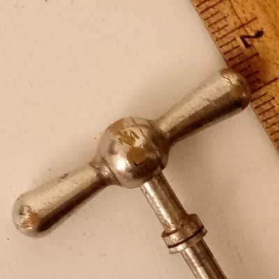 Ludwig 6"L-Stamp 12-24 1+Bowtie Bass-Drum Tension T-Rod/Screw Vintage 30s Nickel image 3