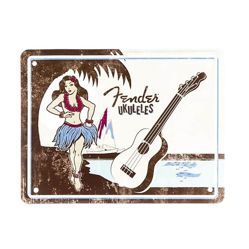 Fender Hula Girl Tin Sign 2016 image 1