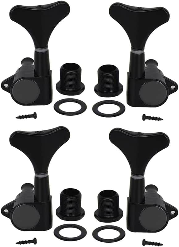 Black 2R2L Bass Guitar Sealed Tuning Pegs Tuners Machine Heads Tuning Key Buttons for Precision Bass Jazz Bass image 1