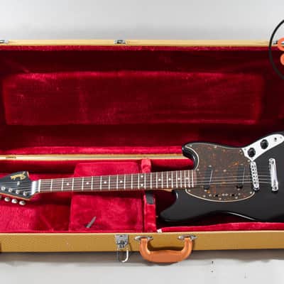 2010 Fender Japan MG69 Mustang Stop Tail – Matte Black w/ Matching Headstock | Rare | MIJ | Tweed Case image 2