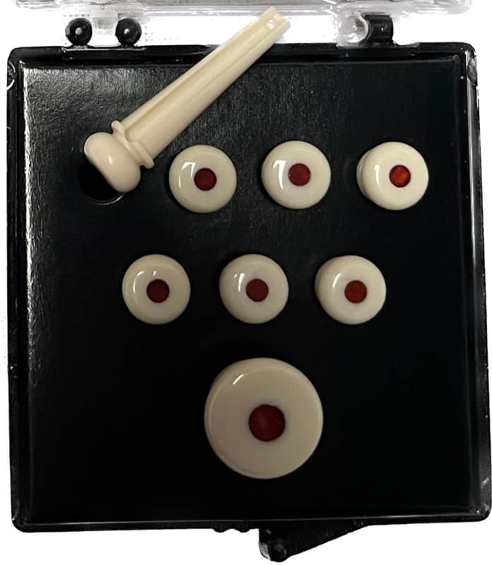 Martin White/Tortoise Inlay Bridge Pins image 1