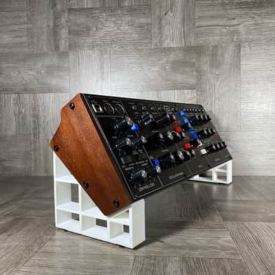 Low 40º Universal Stand for Behringer Desktop Modules & Moog 60HP 104HP Eurorack Cases - color WHITE - by KZcraftworks - USA image 2