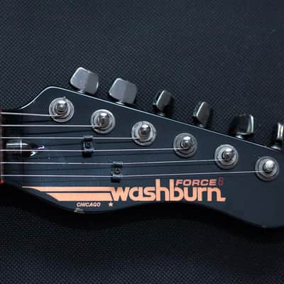 RARE '84 Washburn FORCE 6 Vibrato BBR Black With Red Binding image 8