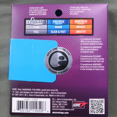 Elixir 11050 Polyweb 80/20 Bronze Acoustic Guitar Strings - Light (12-53) image 4