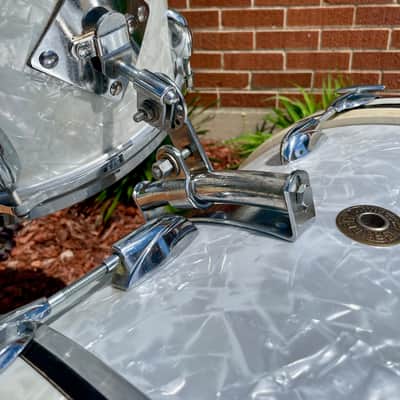 1960s Gretsch Progressive Jazz Drum Set White Marine Pearl 20/12/14 w/ 4x14 Snare image 17