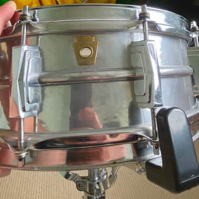1968 Ludwig Supraphonic Keystone Badge 14x5 LM400 with Protection Racket Case image 2