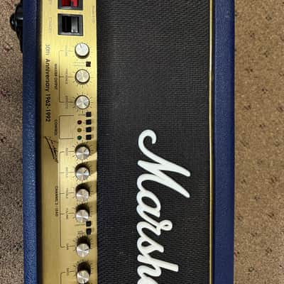 Marshall 6100 30th Anniversary Series 3-Channel 100-Watt Guitar Amp Head 1992 - 1997 - Blue image 4