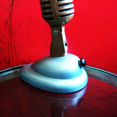 Vintage RARE 1950's Ampro 18502 / E.V 950 crystal microphone w Shure S-36 stand image 3