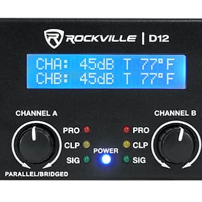 Rockville D12 5000w Peak/1400w RMS 2 Channel Power Amplifier Pro/DJ Amp+Cables image 3