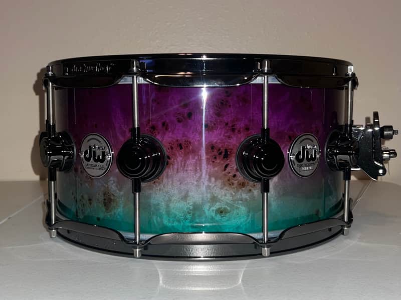 DW Collector's Series Maple Snare Drum 14x6.5" Nebula Burl Fade image 1
