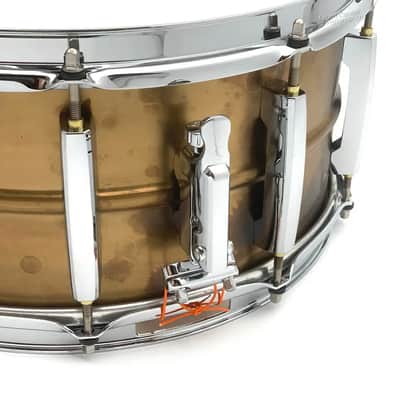 Pearl Sensitone Raw Brass Snare Drum 14x6.5 image 2