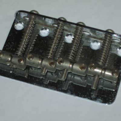 used lightly relic'd Fender Mexican P Bass Vintage Style BRIDGE full assembly Chrome (from 1994) also included is a used set of D'Addario bass strings image 20