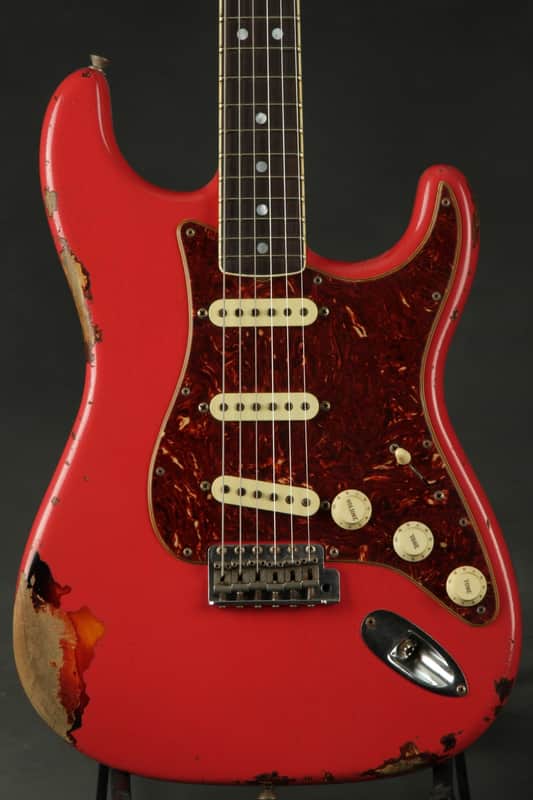 Fender Custom Shop LTD 60s Bound Neck Heavy Relic Stratocaster - Fiesta Red over Three Tone Sunburst image 1
