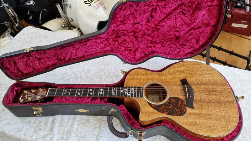 Taylor Custom Shop Grand Auditorium Presentation Series AAAAA Flame Hawaiian KOA Lefty Acoustic Guitar image 1