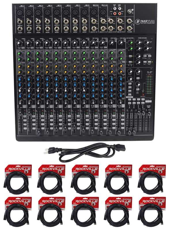 Mackie 1642VLZ4 16-channel Compact Analog Low-Noise Mixer + (10) XLR Cables image 1