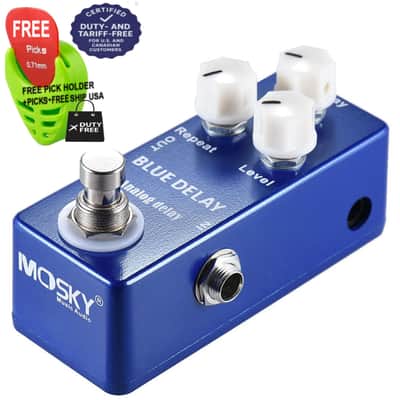 Mosky Blue Delay Analog Delay Guitar Effect Pedal. FREE PICKS + HOLDER+ FREE SHIP USA