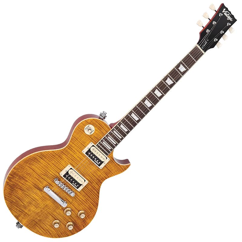 Vintage V100AFD Reissued Paradise Flamed Amber image 2