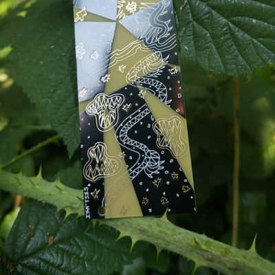 9HP Eurorack Blank Panel with artwork by Isn'tses. 3U, Black & Gold Modular Blind Panel, PCB Art, Eurorack Accessories image 2