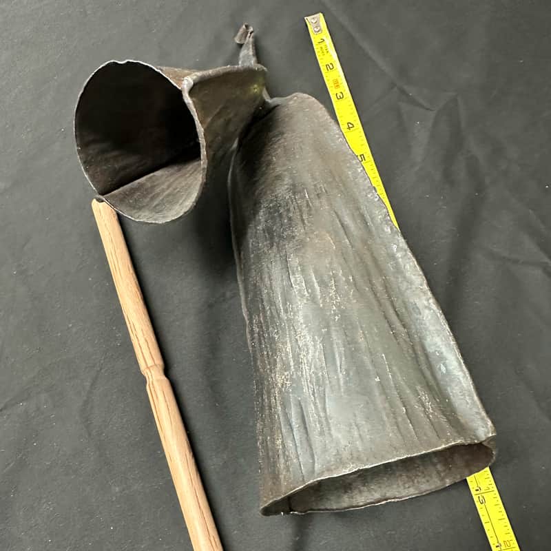 Gankogui, West African Double Bell, Large 13"x4", w/Beater - MINT image 1