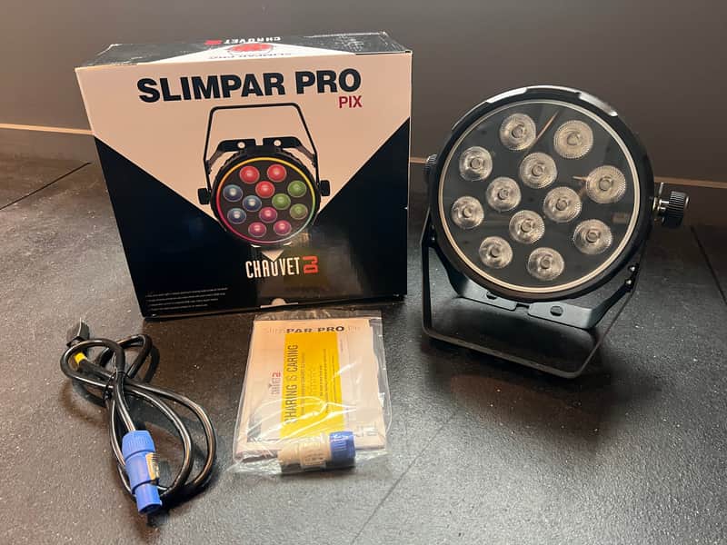 (8)Chauvet SlimPAR Pro Pix Hex-Color DMX RGBAW+UV Par Wash Light Fixtures image 1