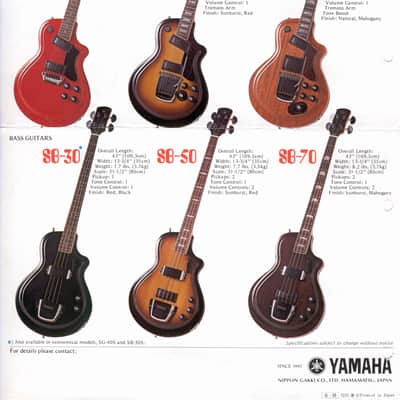 YAMAHA SB-70 w/OHSC "DHARMA" BASS MAHOGANY *SUPER RARE* VINTAGE 70s image 25