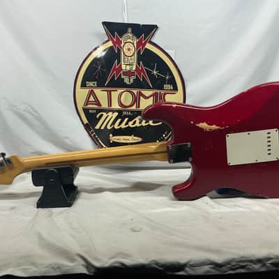 Fender Highway One Stratocaster Guitar 2002 - Crimson Red Transparent / Maple neck image 9
