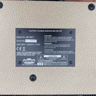 VOX AC15C1-TN Limited Edition 2-Channel 15-Watt 1x12" Guitar Combo image 7