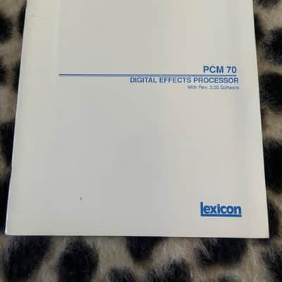 Lexicon PCM 70 Owner’s Manual rev 3.0 image 1