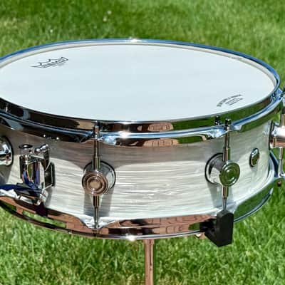 Custom Built Maple 14 x 4 Inch Snare Drum White Oyster Maple Snare Drum 2025 - White Oyster Wrap image 19