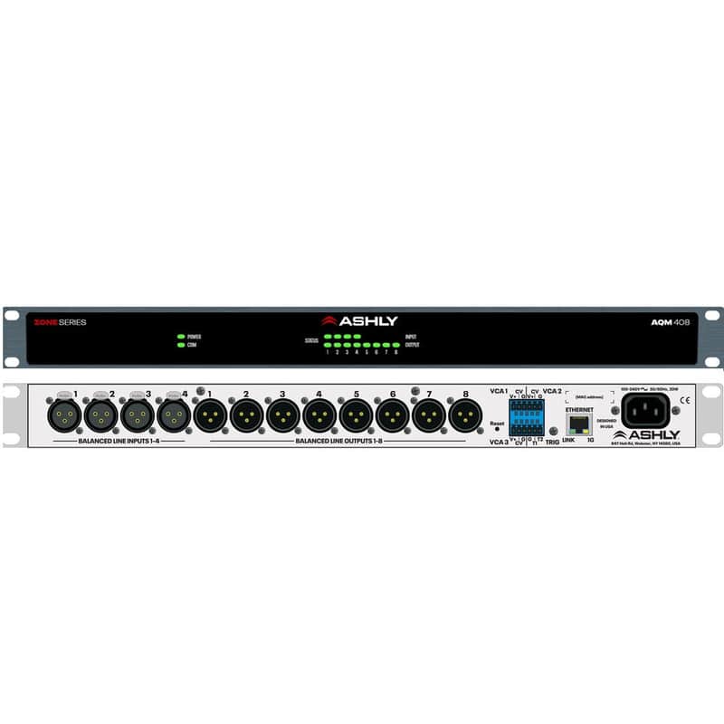 ASHLY AQM408 Next Generation Networked Speaker Processor Zone Mixer image 1