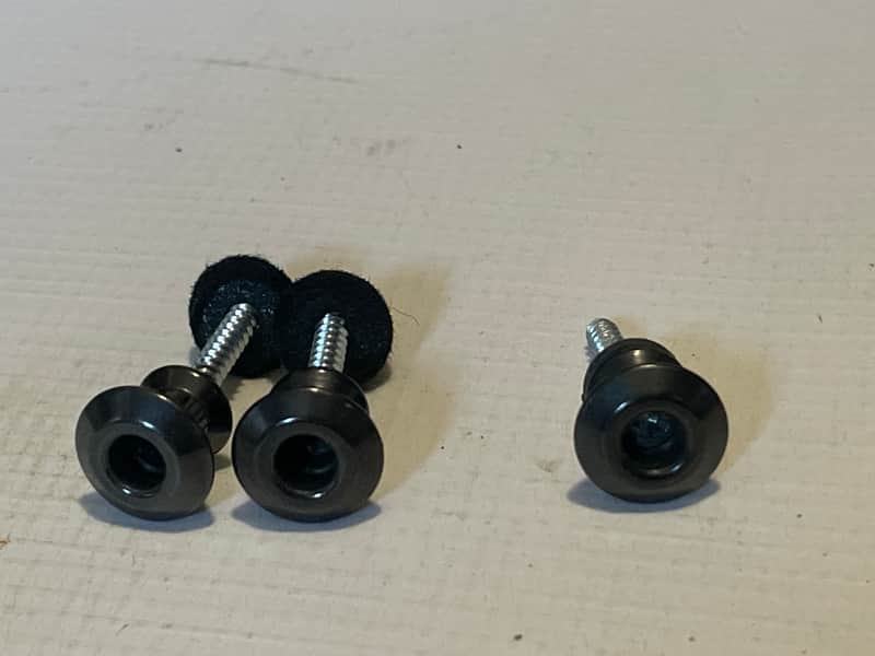 Used Jim Dunlop Electric Guitar Black Strap Lock Buttons Set Lot of 3 image 1
