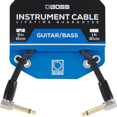 Boss BIC-PC 1/4" TS Right-Angle Patch Cable - 6" image 1