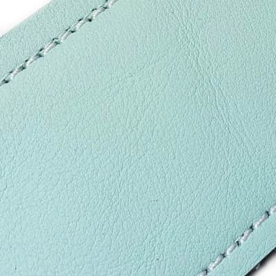 Light Blue Leather Premium Leather Guitar Strap- Mint Leather Guitar Strap-100% Leather Guitar Strap- Acoustic, Electric Bass Guitars image 2