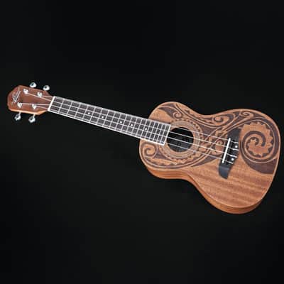 Oscar Schmidt Concert Ukulele, Natural Mahogany Maori (OU2TAT-A-U) image 5