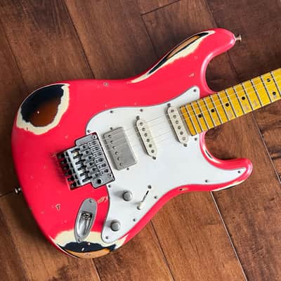 Nash Guitars Model S-81/HSS Fiesta Red Over Sunburst Maple Neck VSN121 image 1
