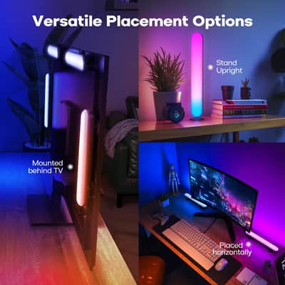 Led Light Bars For Room, Smart Rgb Lighting Bars 2 Pack, Work With Alexa And Google, Gaming Lights,Tv Ambient Backlights Sync With Music, Rgb Desk Lights For Tv,Pc,Room,Party Decoration image 5