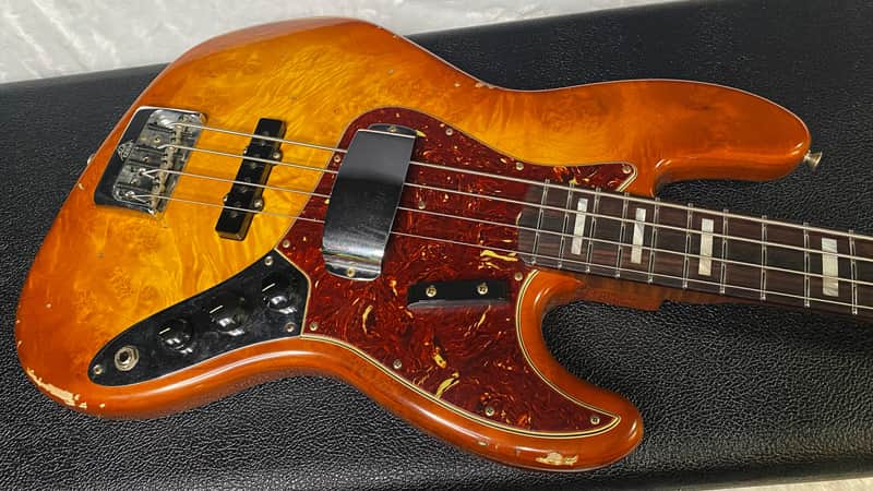 NEW! Fender Artisan Maple Monster Burl Jazz Bass Relic AAA Rosewood - Roasted AA Flamed Maple Neck - Honey Burst Finish - 9.3lbs - Authorized Dealer - G06940 image 1
