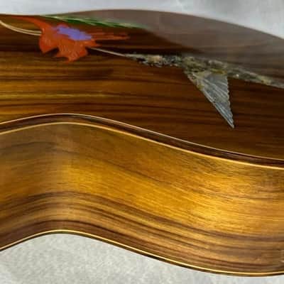 Acoustic Baritone Guitar Handmade by Blueberry, 6 String wood Hummingbird Guitar, Custom Handcrafted Wooden Guitar, Baritone, Steel Strings image 14