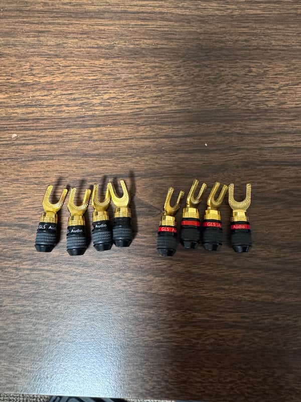 GLS Audio Safe-Connect Gold Connector Spade Plugs - 8 pack (4 red 4 black) 2010s image 1