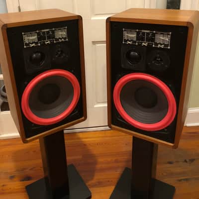 Vintage Kirksaeter Monitor 150 Speakers - Beautiful Mahogany Cabinets image 2
