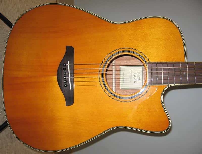 Yamaha FGC-TA TransAcoustic Cutaway Acoustic Electric Dreadnought Guitar - Natural image 1