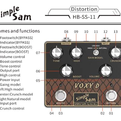 Simple Sam Voxy D Analog VOX Tones Guitar FX Pedal True Bypass Astounding Tone image 5