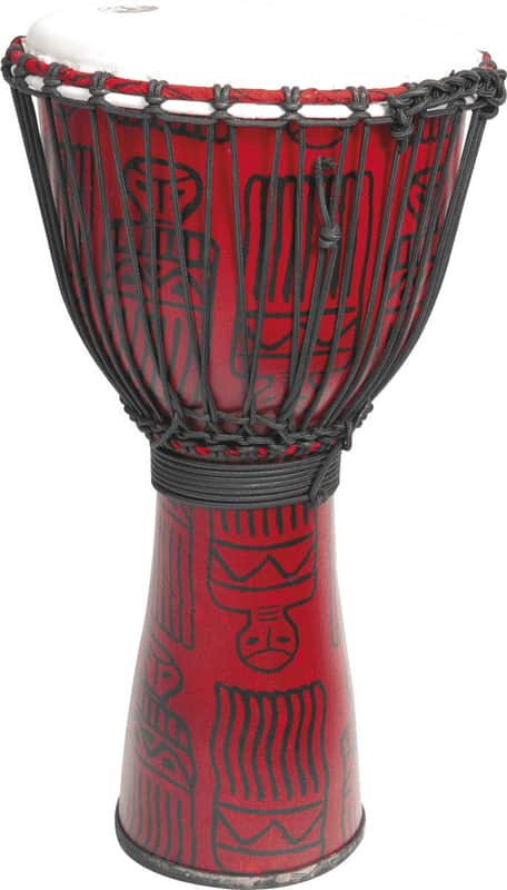 Tanga FIBD14-RD 14" Fibreglass Djembe in Red Sarong image 1